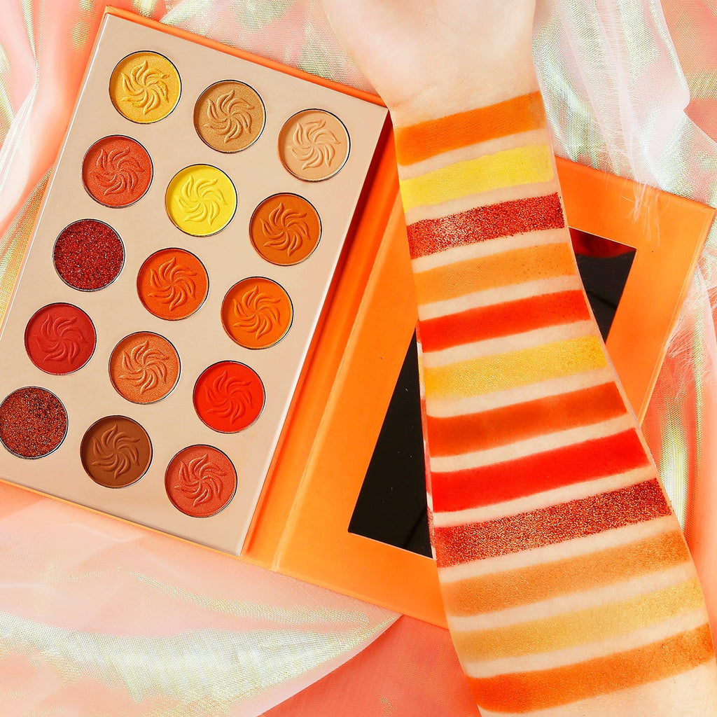 DE'LANCI Orange Eyeshadow Palette 15 Colors-DE'LANCI