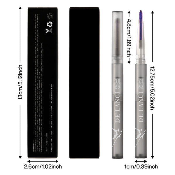 DE'LANCI Alter Realm Chrome Gel Liner - Metallic & Multichrome Waterproof Gel Eyeliner Pencil