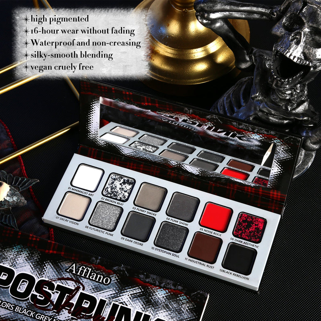 AFFLANO Post-Punk Show 12 Colors Black Eyeshadow Palette