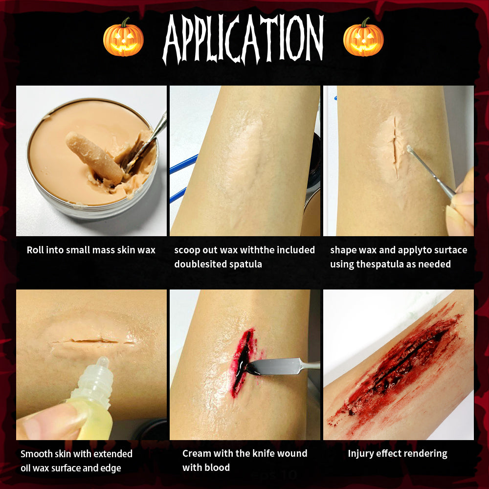 Halloween Special Effects Wax Kit – 2PCS SFX Makeup Scar Wax
