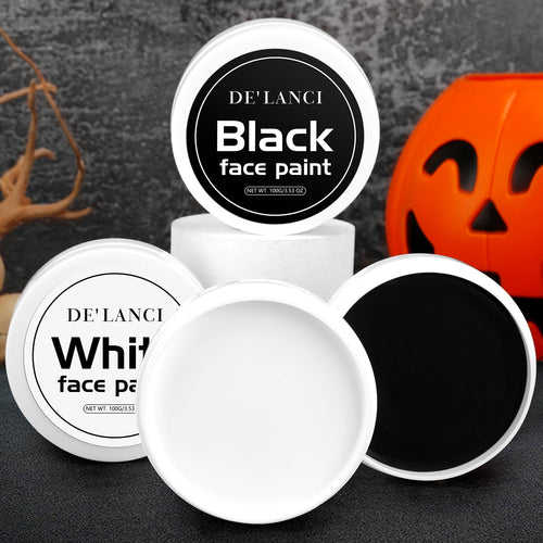 Black White Face Paint Body Painting-DE'LANCI