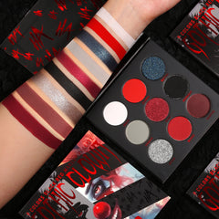 Halloween Goth Clown Glitter Metallic Red Black Eyeshadow Palette