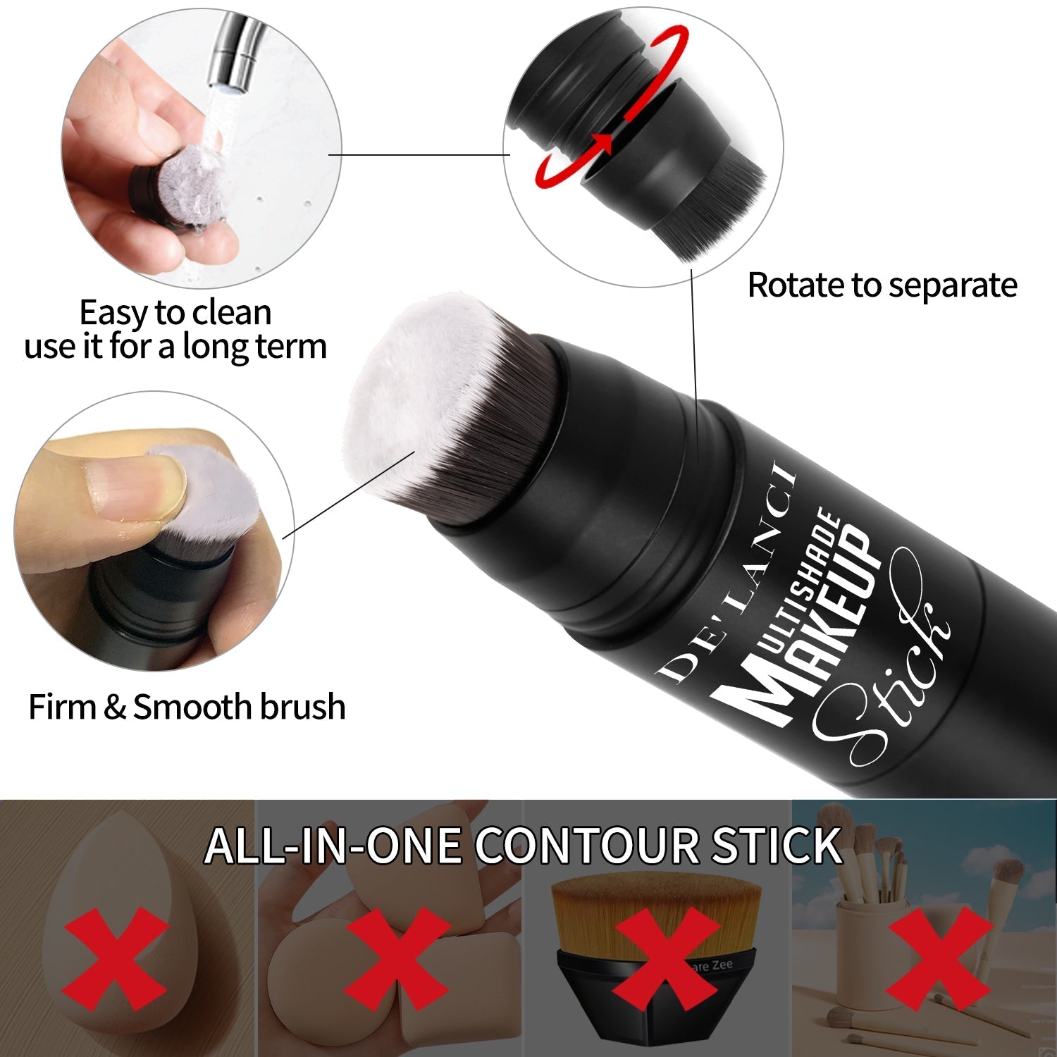 DE’LANCI Multi-functional Double-headed Blush Stick