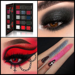 DE´LANCI Warcraft Illusion 15 Colors Red Black Eyeshadow