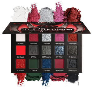 DELANCI Warcraft Illusion 15-Color Red & Black Pigment Eyeshadow Palette