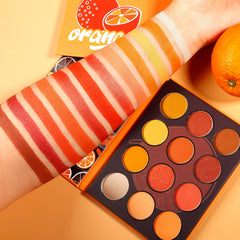DE'LANCI 12 Colors Sweet Orange Eyeshadow Palette-DE'LANCI