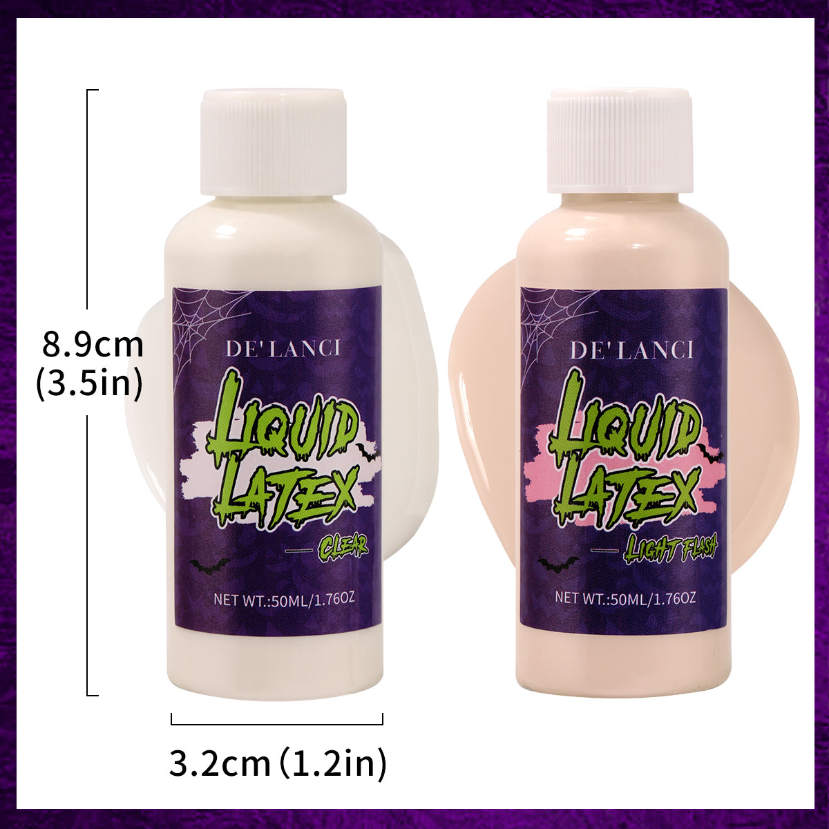 Liquid Latex for SFX Makeup – 2 Pack (Clear & Light Flesh, 50ml)