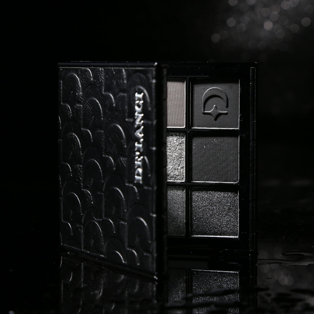 DE'LANCI Dark Night Galaxy 9-Color Smokey Eyeshadow Palette – Matte & Metallic Black Grey Shades
