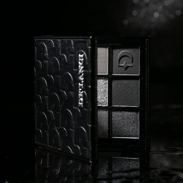 DELANCI Dark Night Galaxy 9-Color Smokey Eyeshadow Palette – Matte & Metallic Black Grey Shades