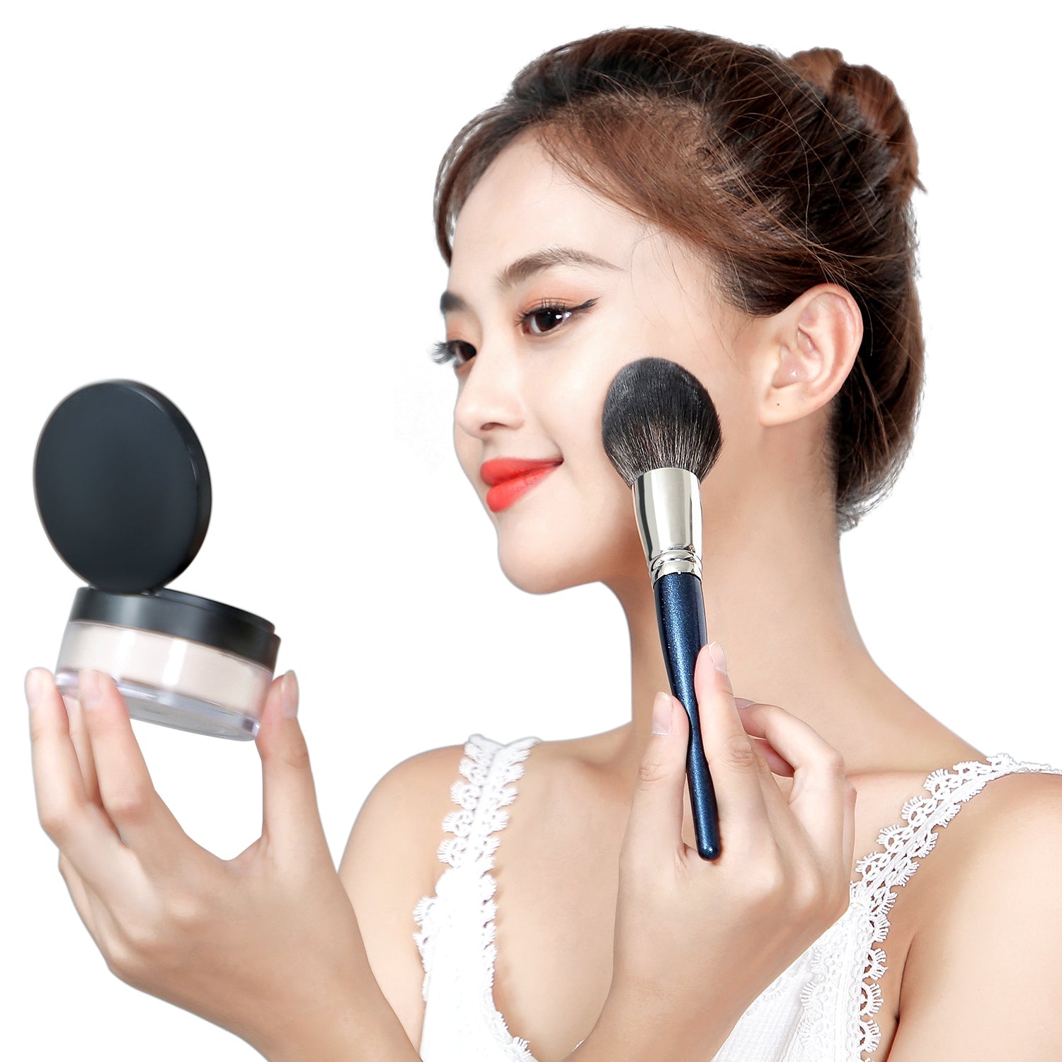 DE'LANCI Premium Soft Powder Brush for Flawless Makeup Application