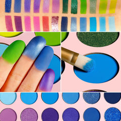 DE'LANCI Glaze Sandrlarm NEW PURPLE BLUE EYESHADOW PALETTE-24 COLOR-DE'LANCI
