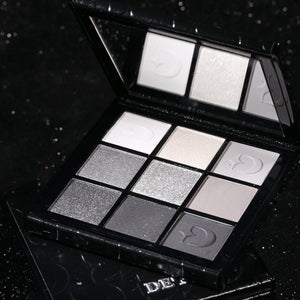 DELANCI Dark Night Galaxy 9-Color Smokey Eyeshadow Palette – Matte & Metallic Black Grey Shades