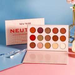 DE'LANCI New Nude NEUTRAL Eyeshadow Palette 15 Colors Nudes Warm Eye Shadows-DE'LANCI