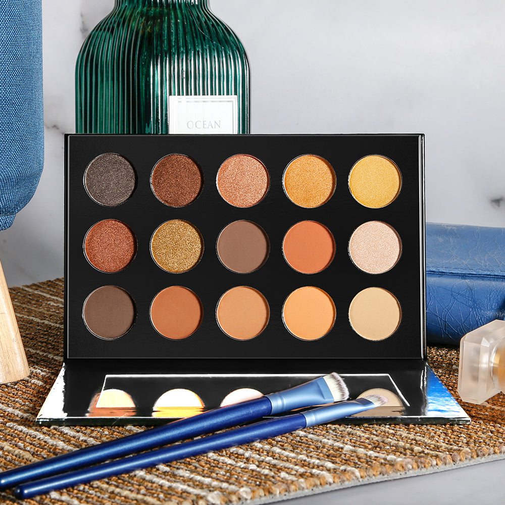 DE'LANCI 15 Color Nude Bronzed Eyeshadow Makeup Pallete