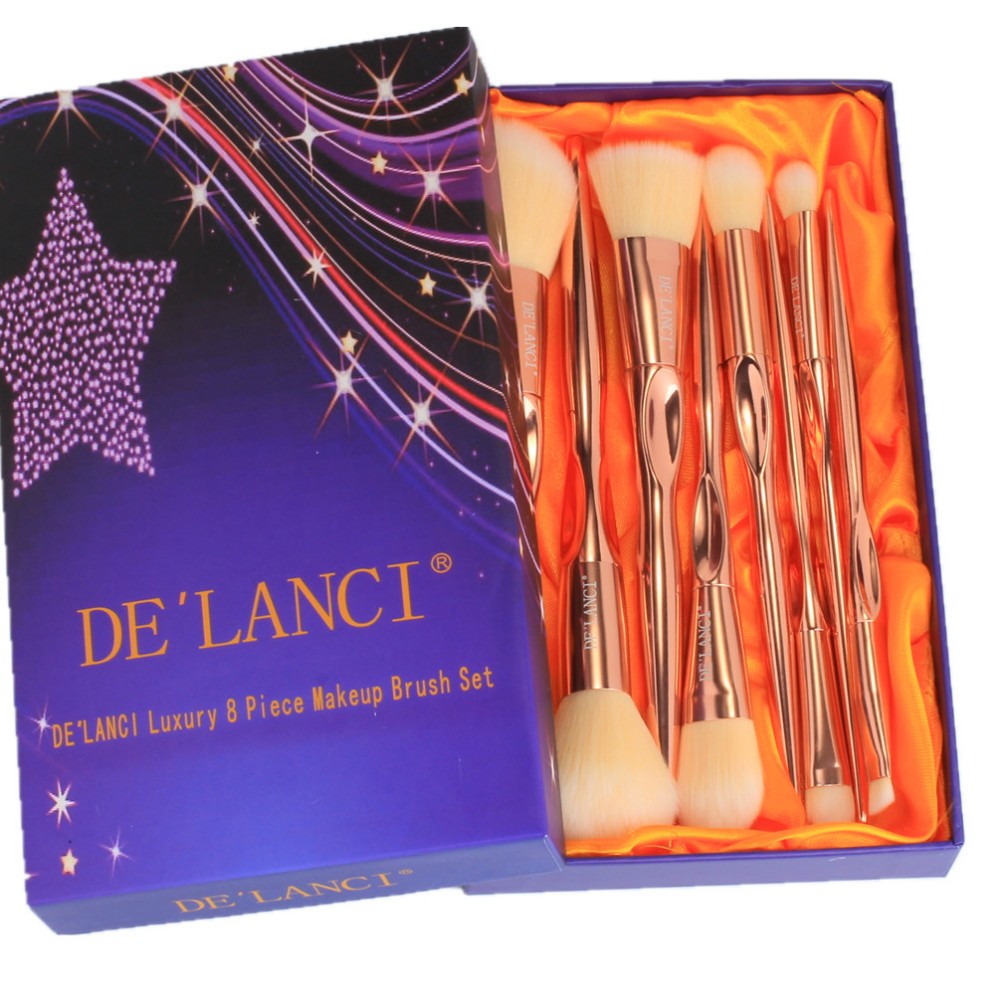 DE'LANCI Luxury 8 Piece Makeup Brush Set-DE'LANCI