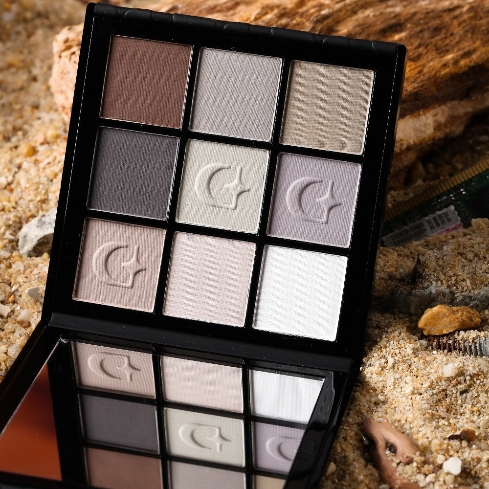 DE'LANCI Doomsday Wasteland Matte Grey Brown Eyeshadow Palette – 9 Neutral Shades