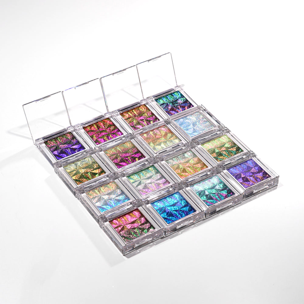 Diamond Prism Multichrome Chameleon Eyeshadow – 3D Embossed, Color-Shifting, 3.2g