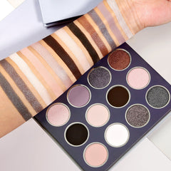 DE'LANCI 12 Colors Silver Smokey Eyeshadow Palette-DE'LANCI